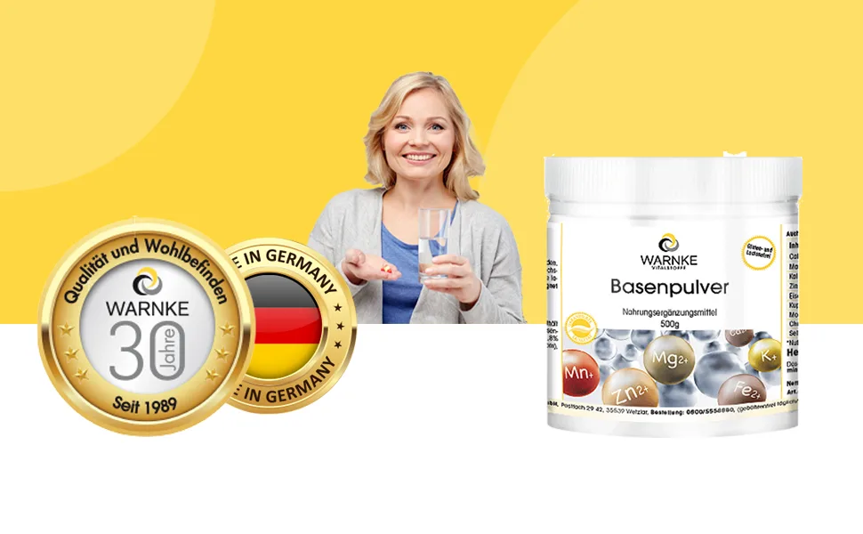 Base powder 500g-with 9 minerals and trace elements acid-base household vegan |Warnke vital substances - German pharmacy quality - Über 200 Produkte
