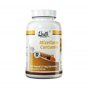 Health+ Micellar Curcumin - 60 capsules with turmeric extract high bioavailability Made in Germany - Curcumin