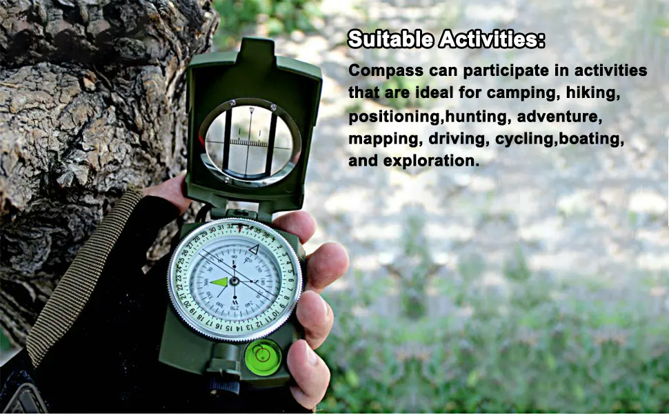 Ydfagak compass hiking waterproof hiking military navigation compass with fluorescent design perfect for camping hiking and other outdoor activities - Militärischer Standard