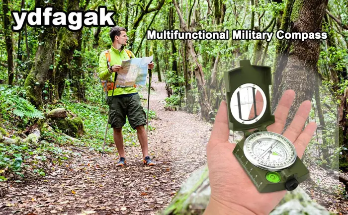 Ydfagak compass hiking waterproof hiking military navigation compass with fluorescent design perfect for camping hiking and other outdoor activities - ydfagak Kompass