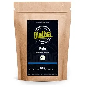 Kelp powder bio high -dose - 200g - natural iodine - Kelpalgae - filled in Germany - 100% vegan - without fillers or release agents - Biotiva - Kelp Pulver