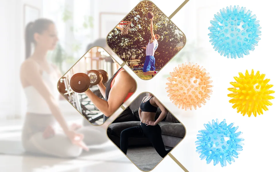 Hedgehog ball massage ball - soft & massage ball with knobs - helps relieve tension and stress blue 6cm - Igelball Massageball