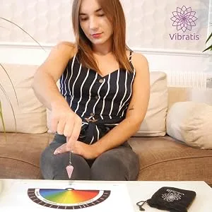Pendulum for fortune telling in rose quartz Universal radiesthesia pendulum with chain 7 chakras (QUARTZ ROSE b) - rosenquarz pendel