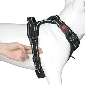 Phoepet Dog harvest without pulling for small dogs reflective adjustable front clip vests with handle 2 metal rings 3 buckles simply put on and take off (m black) black medium - step 3