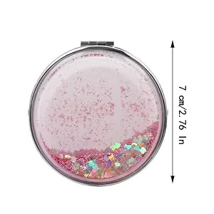 3 pieces of double-sided folding mirror round make-up mirror pocket mirror Mini make-up mirror portable quicksand pocket mirror for forming - Doppelseitiger Klappspiegel