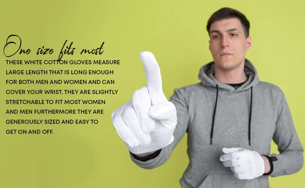 24 pieces white cotton gloves |Cotton gloves for eczema |Cotton gloves for dry hands |Moisturizing gloves for eczema - Weiße Baumwollhandschuhe