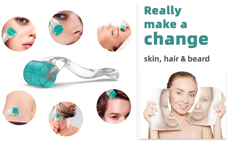 AUDUODUO Derma roller 192 real needles 0.3mm with REAL SILVER needles for skin beard & hair - derma roller