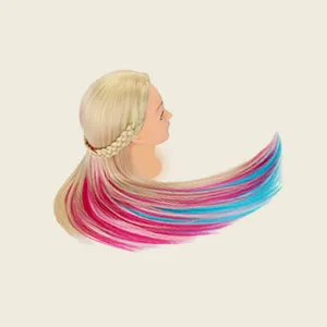 SHOWSHINE rainbow training heads styling head practice head with hair burgundy - Friseur-Trainingsköpfe