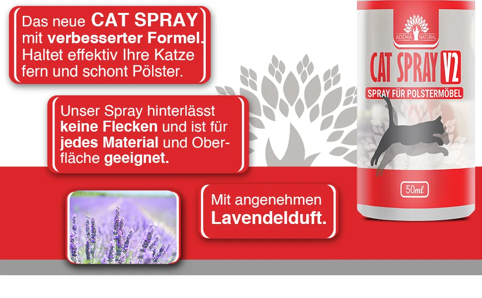 Adema Natural CAT Spray V2 - Cat repellent spray - Anti-cat spray - 50 ml content - Cat 2