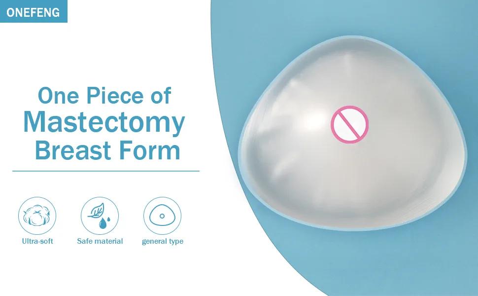 Onefeng mastectomy breast prosthesis for women triangle mastectomy prosthesis silicone breast form fake breasts transparent (300g cup a/b/c) 300g (cup a/b/c) - silicone breast form