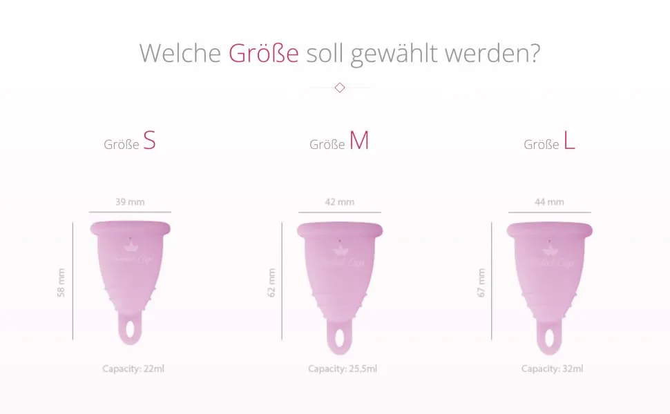 Perfect Cup menstrual cup zero waste 100% medical silicone vegan -friendly super soft and flexible 12 hours of protection reusable - l - transparent - Welche Größe soll gewählt werden?