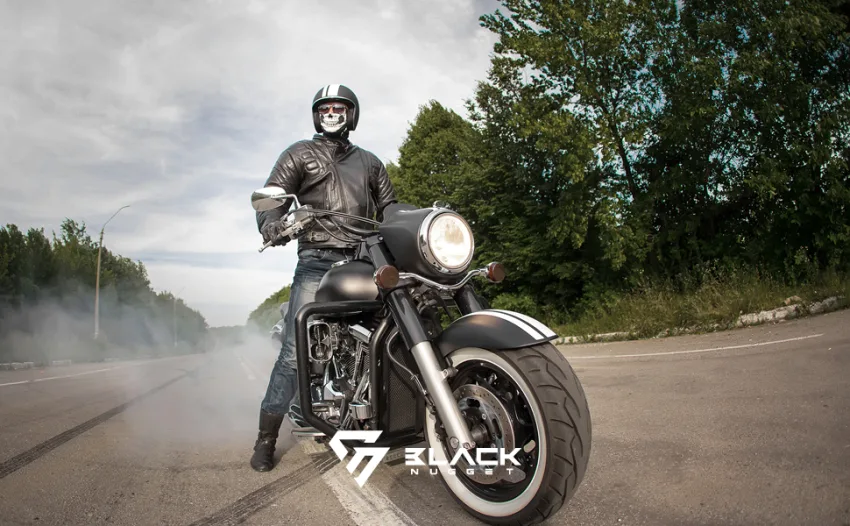 Blacknugget Printed multifunctional cloth with unusual design - high -quality storm hood as a heat and protective cloth - neckerchief face shield face mask - different pattern unit size deadhead 1 - Halstuch, Biken, Motorrad, Schutz, Tuch, Gesicht, Black, Nugget, Antenne, Freizeit, Cool