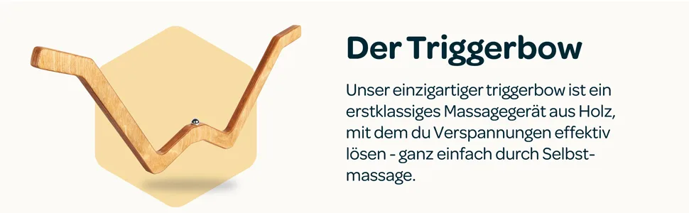TRIGGERBOW trigger point massager for back neck shoulder trigger point presser made of wood - triggerbow massagegerät aus holz