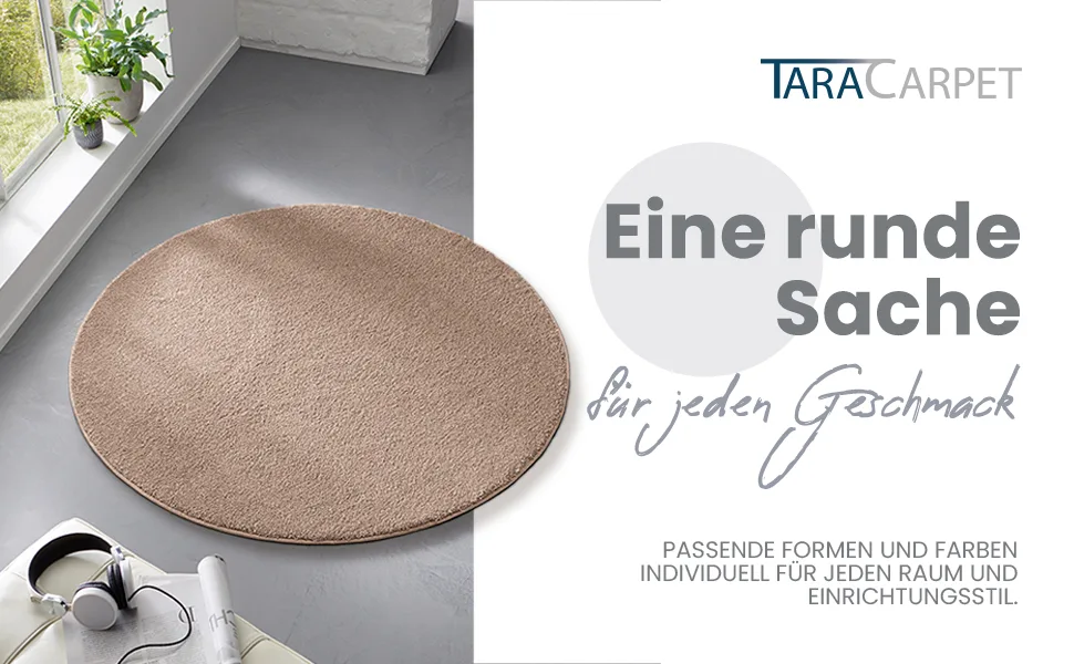 Taracarpet bath mat Fiona non-slip washable bathroom carpet very soft and can be combined as a set plain anthracite 080 cm round - FORMEN
