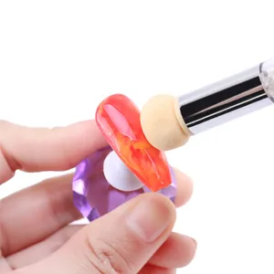 Luliyldj Nailart-Rendering tool Double-headed color curve nail sponge and dab sponge brush applicator (including 4 replacement heads)  - Nagelbürste