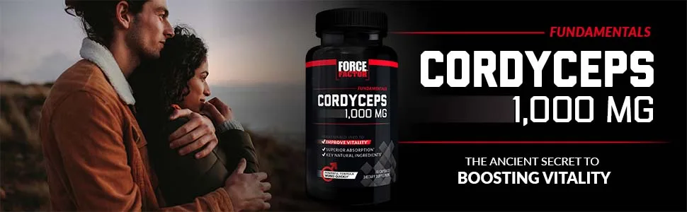 Force Factor Cordyceps 500 mg 60 Capsules - Force Factor Cordyceps 1,000 mg The Ancient Secret to Boosting Vitality
