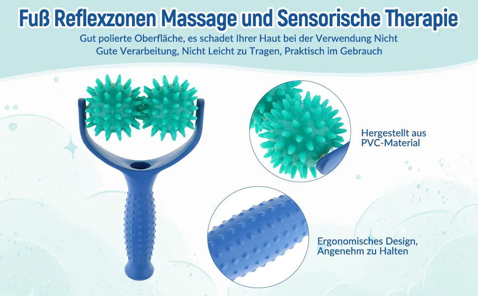 2x Massage Roller Massage Ball with Handle Body Muscle Relax Massager Self Massage Roller - Massage-Roller Massageball mit Griff Körper
