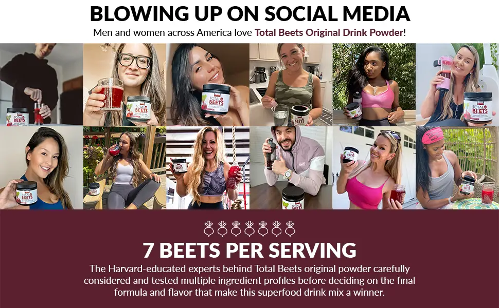 Force Factor Total Beets Original Drink Powder Pomegranate Berry  7.4 oz (210 g) - Blowing up on social media, 7 Beets per serving