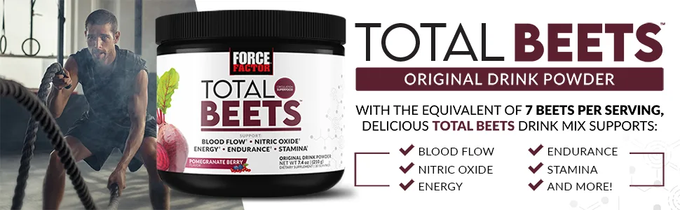 Force Factor Total Beets Original Drink Powder Pomegranate Berry  7.4 oz (210 g) - Total Beets Original Drink Powder