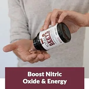 Force Factor Total Beets Powerful Circulation Support 120 Tablets - Boost Nitric Oxide and Energy