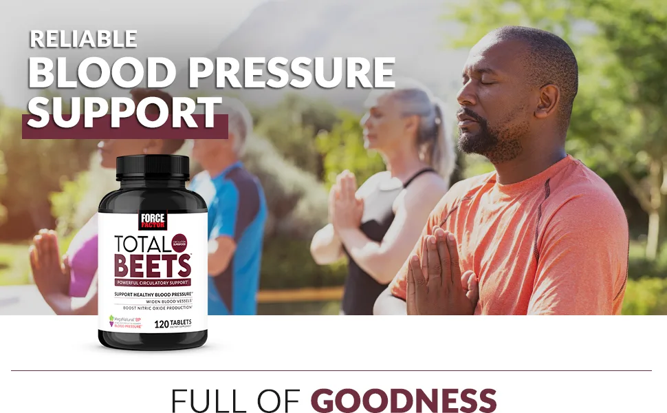 Force Factor Total Beets Powerful Circulation Support 120 Tablets - Reliable Blood Pressure Support