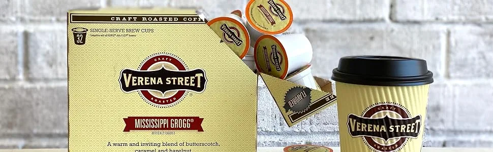 Verena Street Cow Tipper Flavored Craft Roasted Coffee 32 Single-Serve Brew Cups 0.37 oz (10.5 g) Each - Single-serve cups
