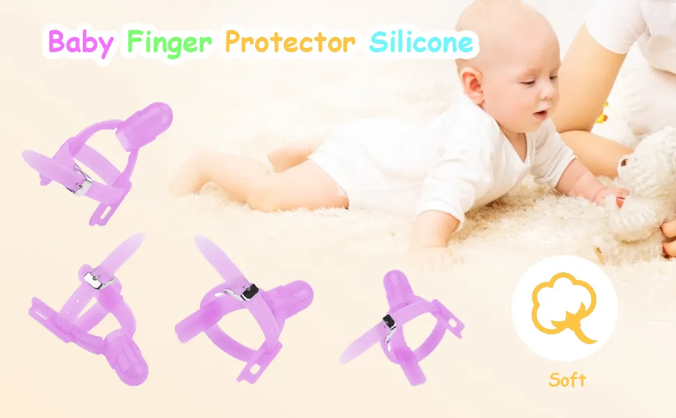 Baby Finger Protector Silicone Adjustable Thumb Sucker Finger Guard to Stop Thumb Sucking for Toddlers (Purple) - product information 1