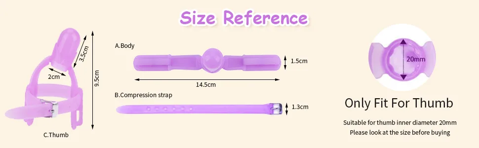 Baby Finger Protector Silicone Adjustable Thumb Sucker Finger Guard to Stop Thumb Sucking for Toddlers (Purple) - product information 2