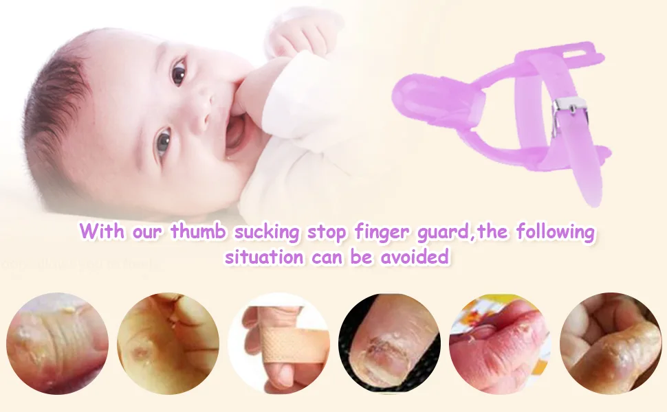 Baby Finger Protector Silicone Adjustable Thumb Sucker Finger Guard to Stop Thumb Sucking for Toddlers (Purple) - product information 3