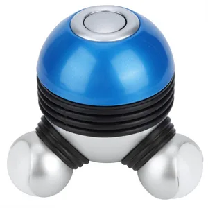 Mini massage neck massage device vibration massager at home hand body massage device with LED light for head neck legs Portable back massager for relaxing the muscles (blue) - Körper Massagegerät