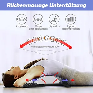 Uucolor back extension back massage support back stretcher 3 steps adjustable backhow for posture correction back pain and relief (blue) - product information 3