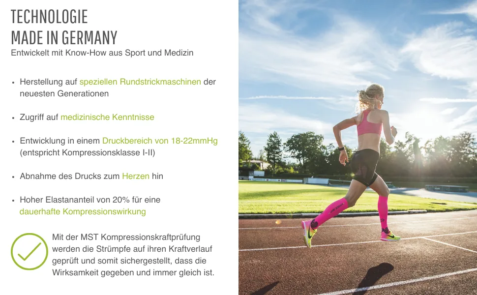 Sport compression stocking under pressure Runattack compression: 18-21mmhg i high performance running stocking size.39-42 (calf scope: 30-41cm) Ocean blue - Technologie made in Germany
