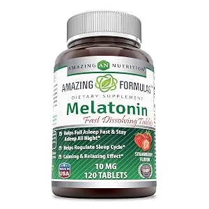 Amazing Nutrition Melatonin Strawberry 10 mg 120 Tablets - melatonin