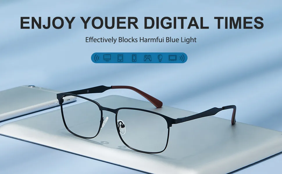 Cyxus Glasses Blue Light Filter Glasses Without Prescription Anti Blue Light from Laptops Smartphones Tablets and Other Screens Glasses-14 - Blaulichtfilter Brille Herren