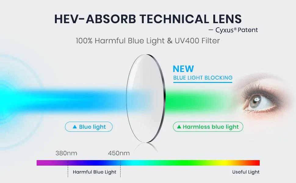 Cyxus Glasses Blue Light Filter Glasses Without Prescription Anti Blue Light from Laptops Smartphones Tablets and Other Screens Glasses-14 - Blaulichtfilter Brille Herren
