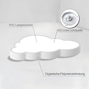 Uisebrt 48W LED ceiling lamp clouds ceiling lamp dimmable with remote control lamp children's room cloud children's room lamp modern for kindergarten bedroom - Vorteil