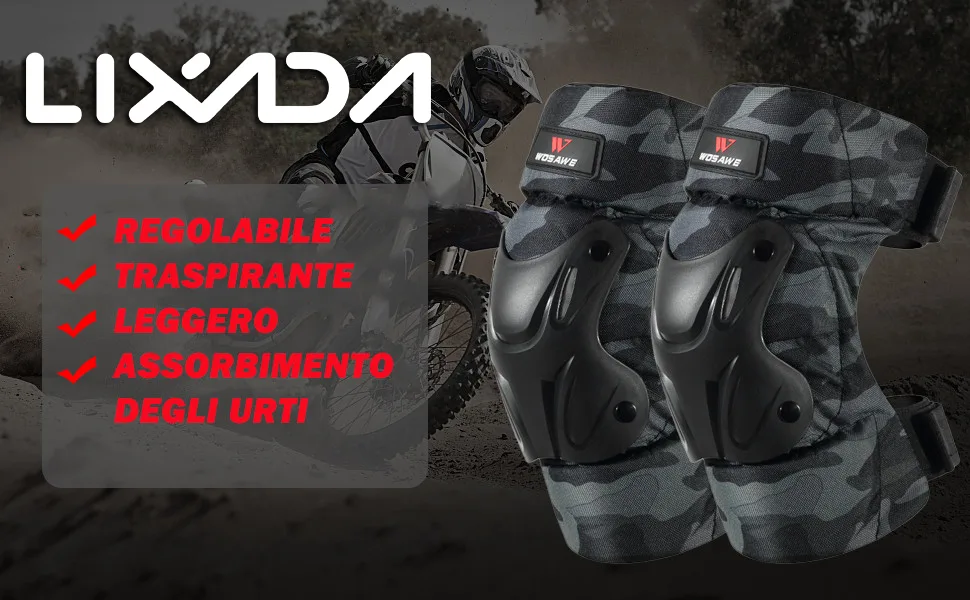 Lixada Knee Protectors for Cyclists Knee Pads Protective Gear for Motocross Skiing Horse Riding Type 1 - product information 1