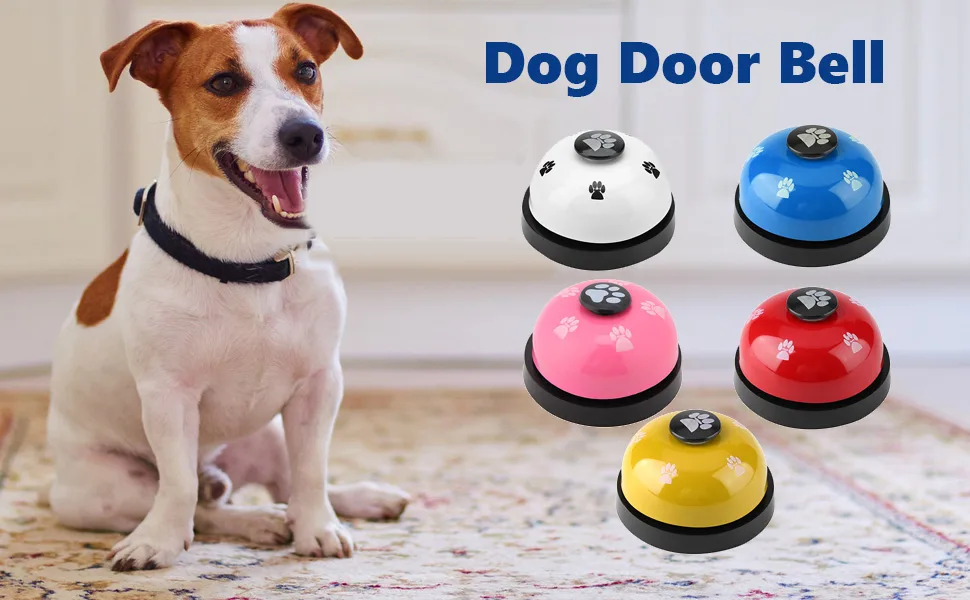 FDIT pet training press bell dog door bell and press bell iron robust durable pet bell for dog toilet training bell blue - product information 4