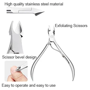 3 Piece Cuticle Pusher Set with Cuticle Nippers Nail Clippers and Cuticle Pusher (Silver) Silver 3 - product information 3