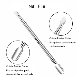 3 Piece Cuticle Pusher Set with Cuticle Nippers Nail Clippers and Cuticle Pusher (Silver) Silver 3 - product information 5