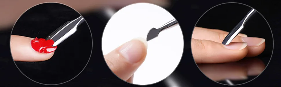 Professional cuticle pusher stainless steel cuticle pusher 2-sided for manicure foot care nail art - product information 4