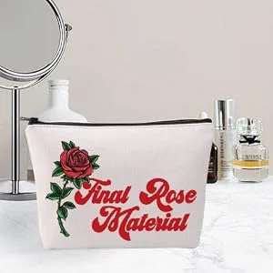 LEVLO Bachelorette Party Zippered Cosmetic Bag Inspired by the TV Series "Final Rose" Final Rose Materia  - product information 7