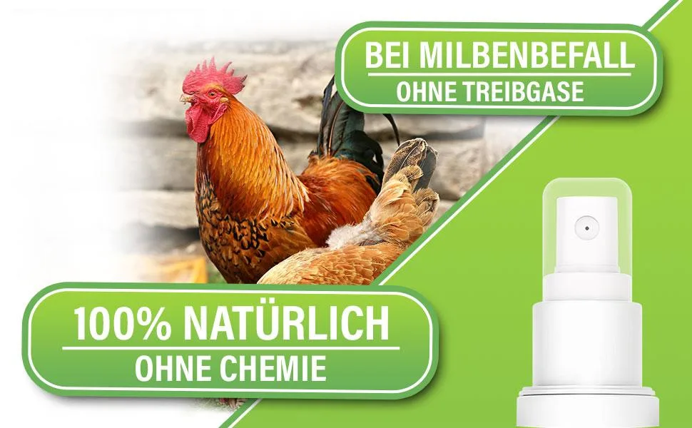 Adema Natural Milbexin - Medium for mites for chickens - for mite fighting for poultry & birds in the practical spray bottle - supplement to pebbles - 100ml content - product information 1