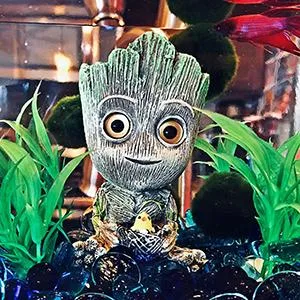 SLOCME Aquarium Groot Air Bubbler Stone Decorations - with 2m/7ft Standard Airline Hose and Control Valve Accessories - SLOCME
