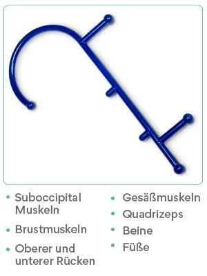 Supportiback Triggerpunkt Massage device-massage hooks & trigger rod for back massage neck massage & shoulder massage Self-massage Bigs Before improving mobility & blood circulation Marineblau - Thera Cane