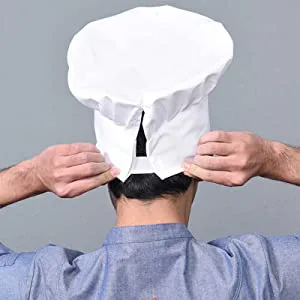 Cooking Chef's Hat 1 Piece Elastic Chef's Hat Unisex Chef's Hat for Kitchen Home Restaurant and Hotel White - Elastische Kochmütze