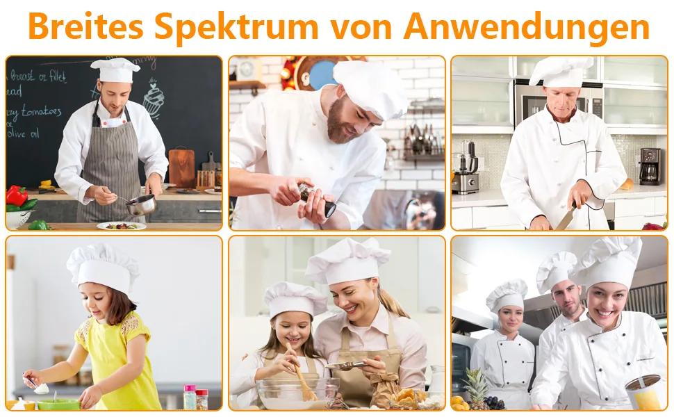Cooking Chef's Hat 1 Piece Elastic Chef's Hat Unisex Chef's Hat for Kitchen Home Restaurant and Hotel White - Kochen Kochmütze