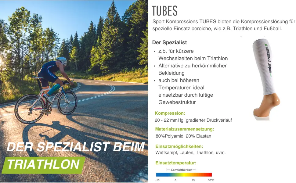 Sport compression stocking tubes 'under pressure' (compr: 20-22mmhg) - highest quality made in Germany!Neon Green L (Calf Captain: 36-40cm) - tubes