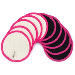 C4wrd Set of 10 reusable bamboo hemp make-up removal pads washable in a laundry bag at max. 60 C - zero waste, abschminkpads, plastikfrei, no disposable, make-up remover