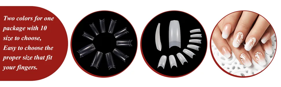 1000 Pieces Fake Nail Tips Artificial Nail Tips Full Cover Nail Tips False Nail Tips Fake Nails Tips with Box for Women Girls - Fake Nail Tips